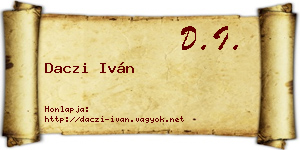 Daczi Iván névjegykártya