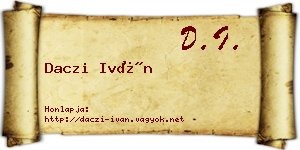 Daczi Iván névjegykártya