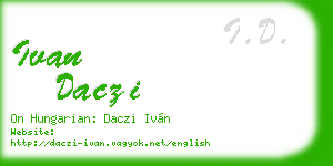 ivan daczi business card